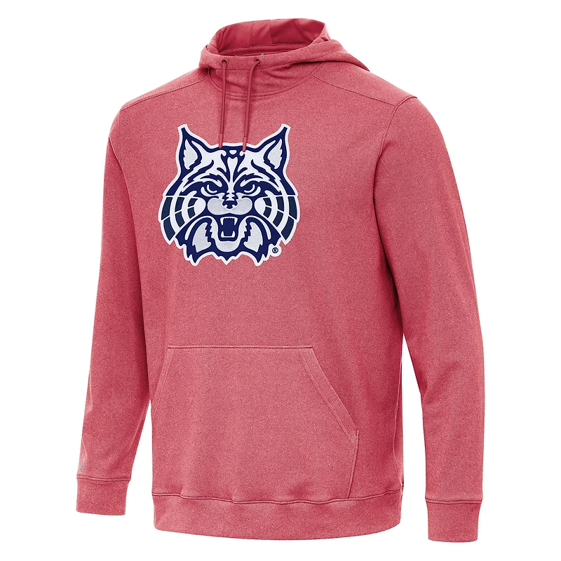 Men's Antigua Heather Red Arizona Wildcats Cloud Pullover Hoodie