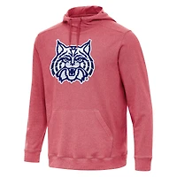 Men's Antigua Heather Red Arizona Wildcats Cloud Pullover Hoodie