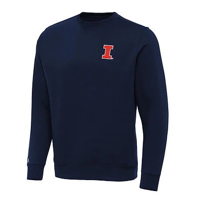 Men's Antigua Navy Illinois Fighting Illini Big & Tall Victory Crew Neck Pullover Sweatshirt