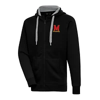 Men's Antigua Black Maryland Terrapins Big & Tall Victory Full-Zip Hoodie Jacket
