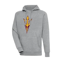Men's Antigua Heather Gray Arizona State Sun Devils Big & Tall Victory Raglan Pullover Hoodie