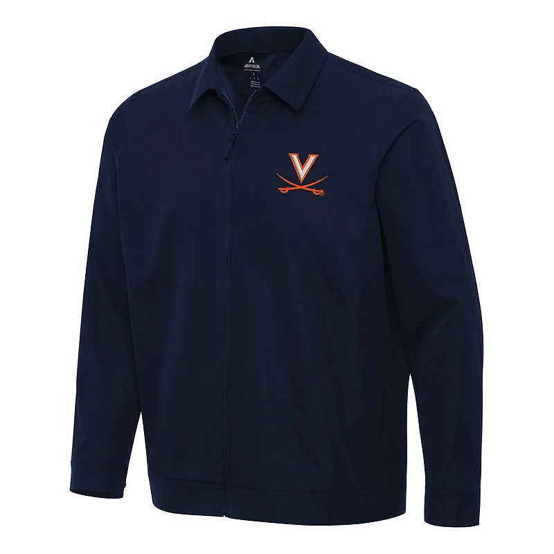 Men's Antigua Navy Virginia Cavaliers Pivot Full-Zip Jacket