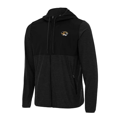 Men's Antigua Black Missouri Tigers Sway Full-Zip Hoodie Jacket