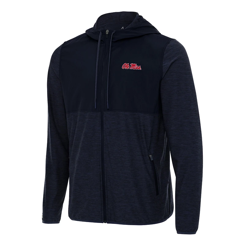 Men's Antigua Navy Ole Miss Rebels Sway Full-Zip Hoodie Jacket