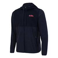 Men's Antigua Navy Ole Miss Rebels Sway Full-Zip Hoodie Jacket