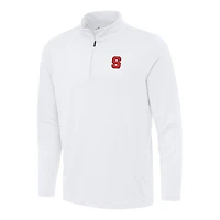 Men's Antigua White Syracuse Orange Reprocess Quarter-Zip Top