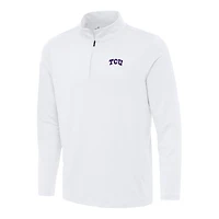 Men's Antigua White TCU Horned Frogs Reprocess Quarter-Zip Top