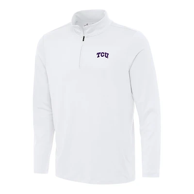 Men's Antigua White TCU Horned Frogs Reprocess Quarter-Zip Top