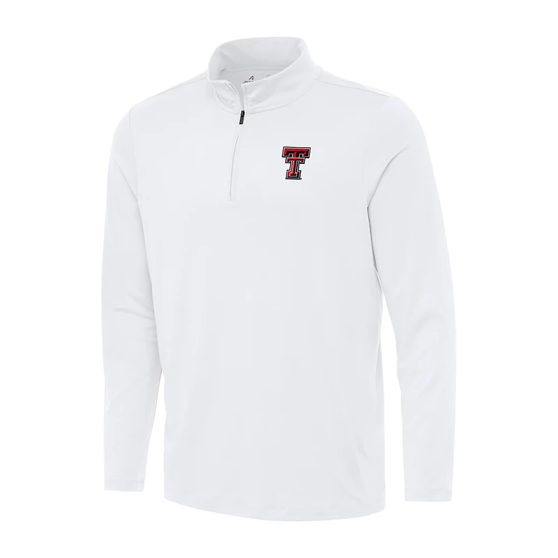 Men's Antigua White Texas Tech Red Raiders Reprocess Quarter-Zip Top