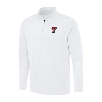 Men's Antigua White Texas Tech Red Raiders Reprocess Quarter-Zip Top