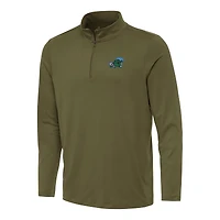 Men's Antigua Olive Tulane Green Wave Reprocess Quarter-Zip Top
