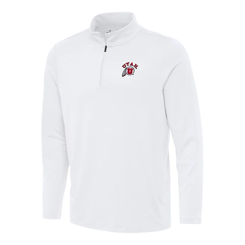 Men's Antigua White Utah Utes Reprocess Quarter-Zip Top