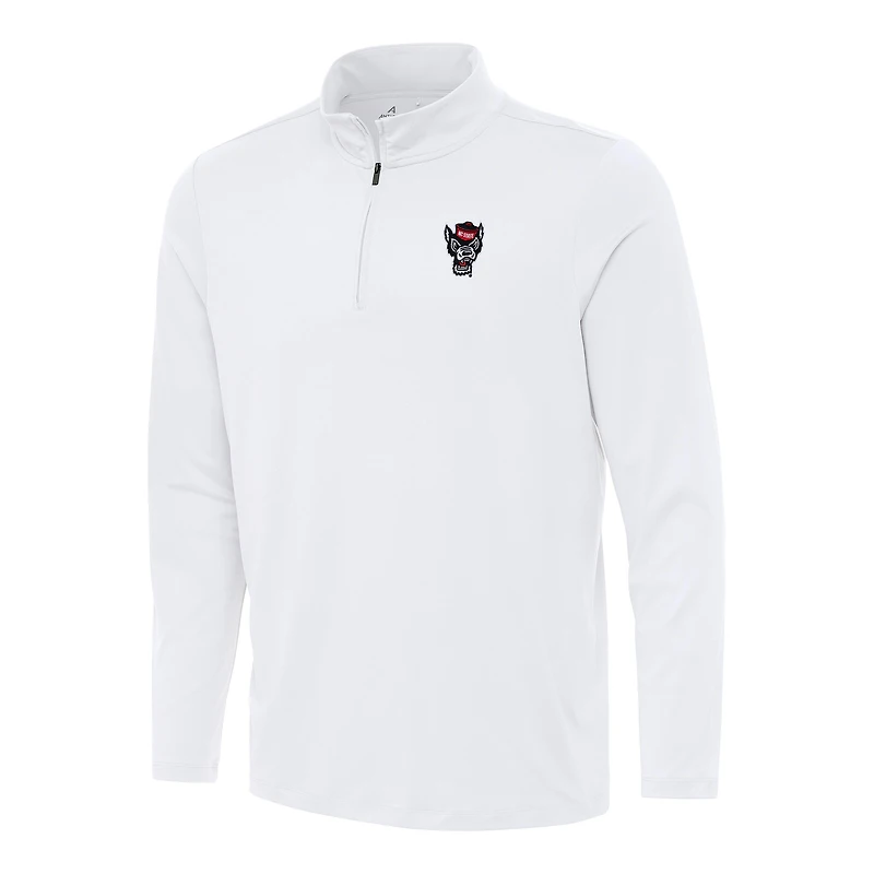 Men's Antigua White NC State Wolfpack Reprocess Quarter-Zip Top