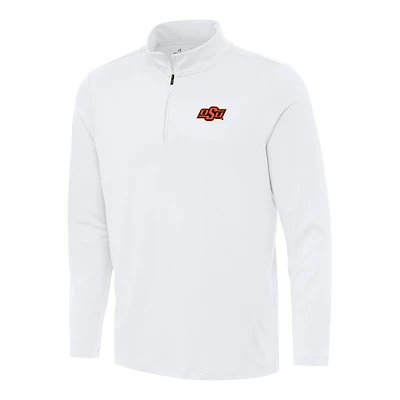 Men's Antigua White Oklahoma State Cowboys Reprocess Quarter-Zip Top