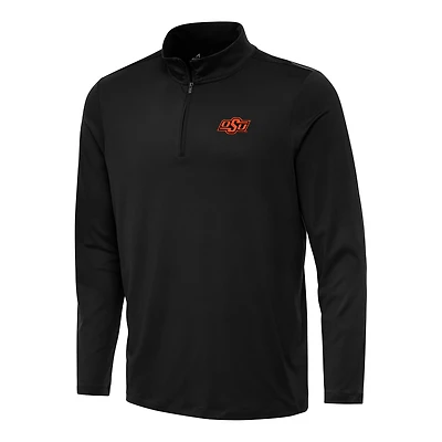 Men's Antigua Black Oklahoma State Cowboys Reprocess Quarter-Zip Top
