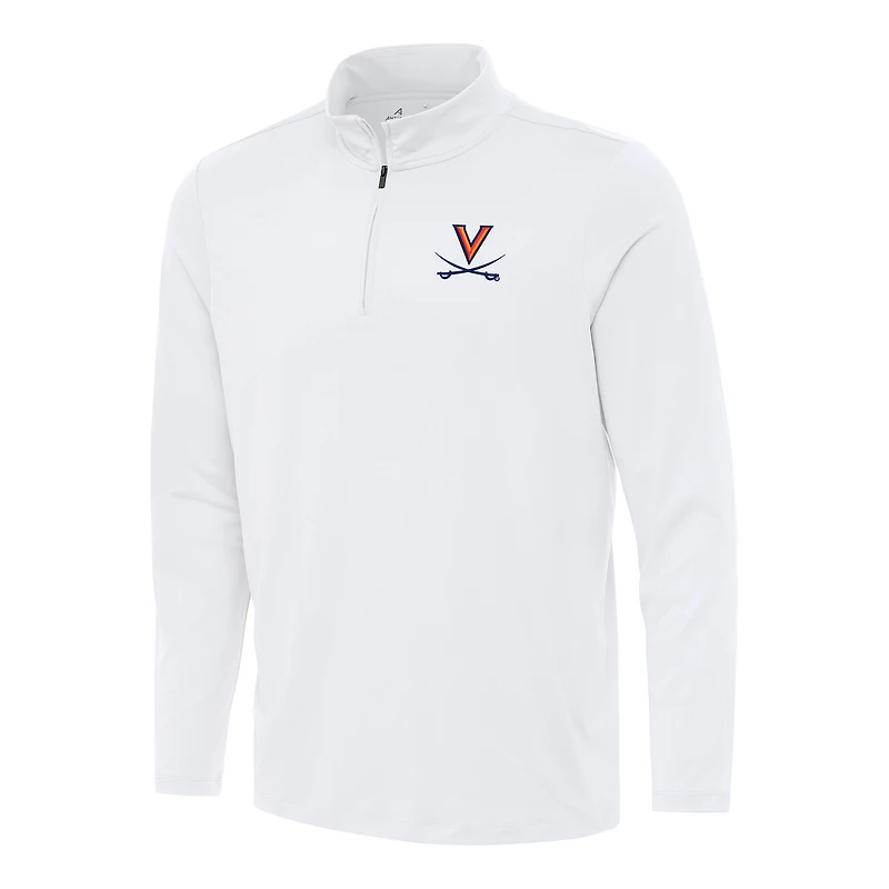 Men's Antigua White Virginia Cavaliers Reprocess Quarter-Zip Top