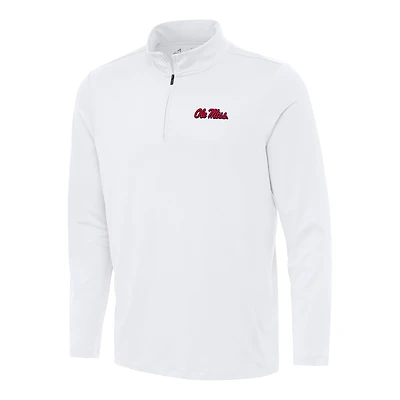 Men's Antigua White Ole Miss Rebels Reprocess Quarter-Zip Top