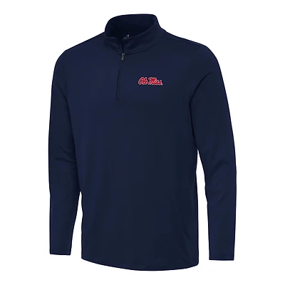 Men's Antigua Navy Ole Miss Rebels Reprocess Quarter-Zip Top