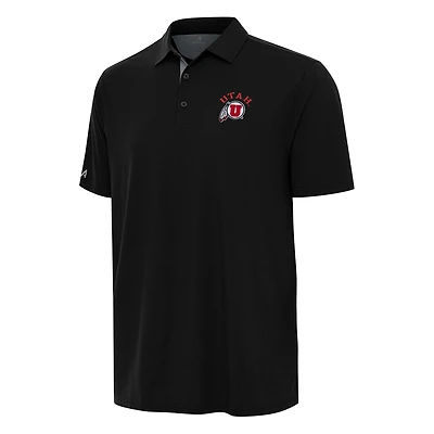Men's Antigua Black/Gray Utah Utes Era Polo