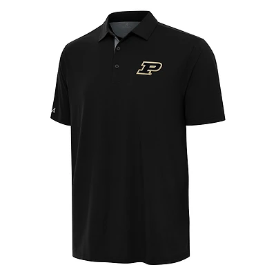 Men's Antigua Black/Gray Purdue Boilermakers Era Polo