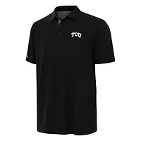 Men's Antigua Black/Gray TCU Horned Frogs Era Polo