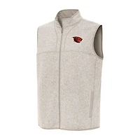 Men's Antigua Oatmeal Oregon State Beavers Fortune Full-Zip Vest
