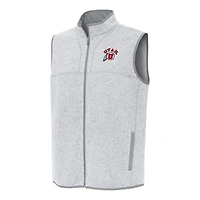 Men's Antigua Heather Gray Utah Utes Fortune Full-Zip Vest