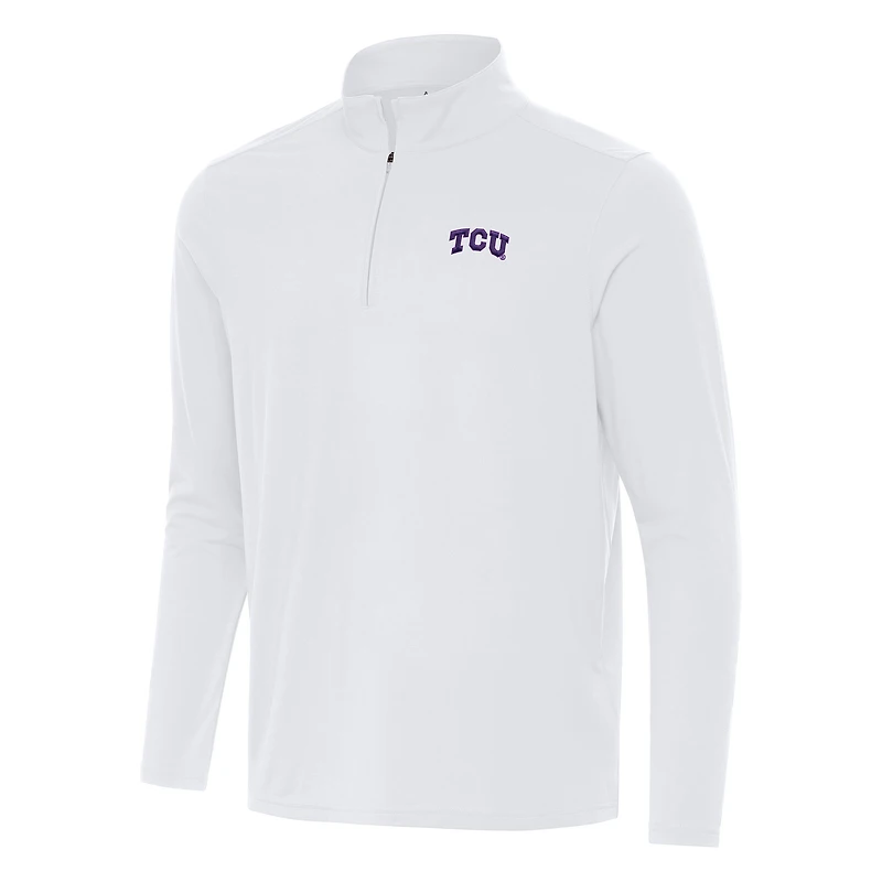 Men's Antigua White TCU Horned Frogs Intent Quarter-Zip Top