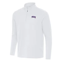 Men's Antigua White TCU Horned Frogs Intent Quarter-Zip Top