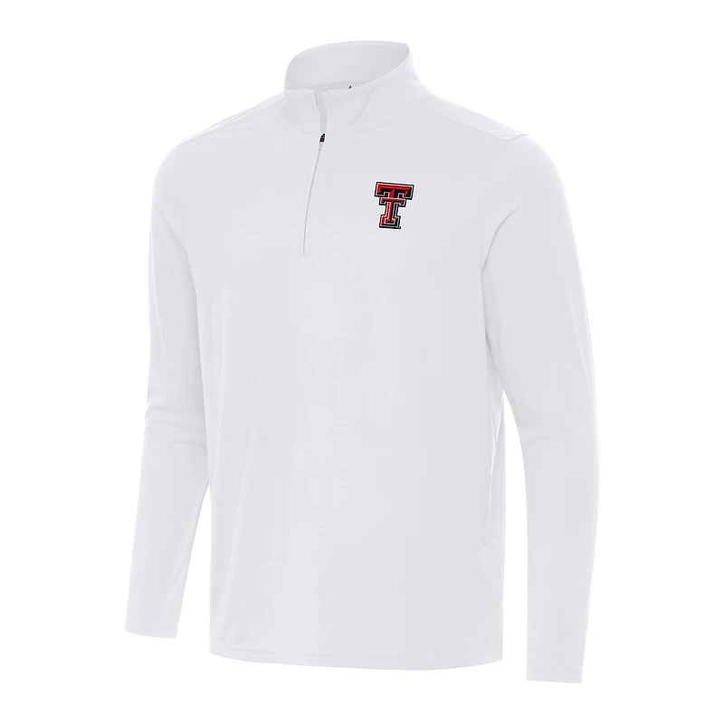 Men's Antigua White Texas Tech Red Raiders Intent Quarter-Zip Top
