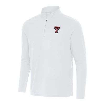 Men's Antigua White Texas Tech Red Raiders Intent Quarter-Zip Top