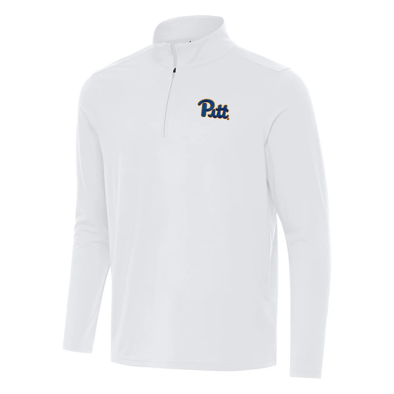 Men's Antigua White Pitt Panthers Intent Quarter-Zip Top