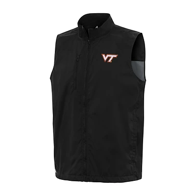 Men's Antigua  Black Virginia Tech Hokies Brisk Full-Zip Vest