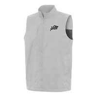 Men's Antigua  Gray Navy Midshipmen Brisk Full-Zip Vest