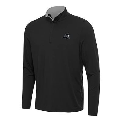 Men's Antigua Black/Gray Providence Friars Content Quarter-Zip Pullover Top