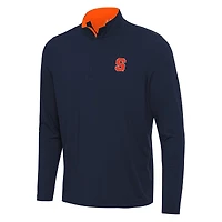 Men's Antigua Navy/Orange Syracuse Orange Content Quarter-Zip Pullover Top