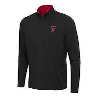 Men's Antigua Black/Red Texas Tech Red Raiders Content Quarter-Zip Pullover Top