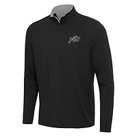 Men's Antigua Black/Gray Navy Midshipmen Content Quarter-Zip Pullover Top