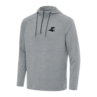 Men's Antigua Heather Gray Providence Friars Spikes Raglan Quarter-Zip Hoodie