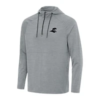 Men's Antigua Heather Gray Providence Friars Spikes Raglan Quarter-Zip Hoodie