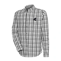 Men's Antigua  Black/Gray Providence Friars Tending Tri-Blend Button-Down Long Sleeve Shirt