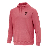 Men's Antigua Heather Red Texas Tech Red Raiders Cloud Pullover Hoodie