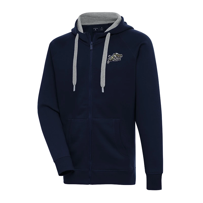 Men's Antigua Navy Navy Midshipmen Big & Tall Victory Full-Zip Hoodie Jacket
