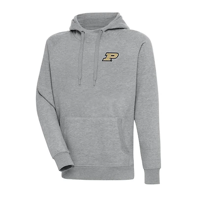 Men's Antigua Heather Gray Purdue Boilermakers Big & Tall Victory Raglan Pullover Hoodie