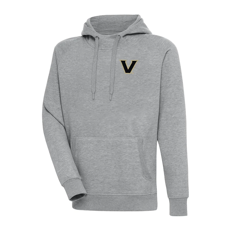 Men's Antigua Heather Gray Vanderbilt Commodores Big & Tall Victory Raglan Pullover Hoodie