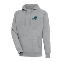 Men's Antigua Heather Gray Tulane Green Wave Big & Tall Victory Raglan Pullover Hoodie