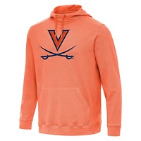 Men's Antigua Heather Orange Virginia Cavaliers Cloud Pullover Hoodie