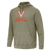 Men's Antigua Olive Virginia Cavaliers Cloud Pullover Hoodie