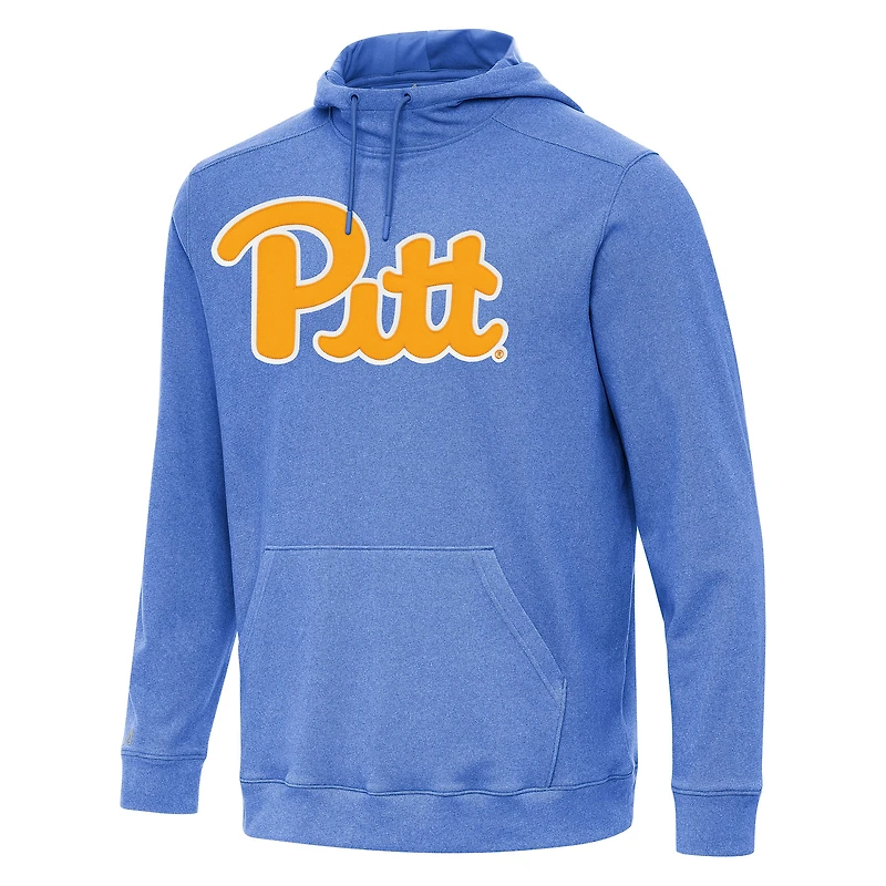 Men's Antigua Heather Royal Pitt Panthers Cloud Pullover Hoodie