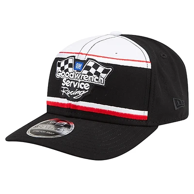 Men's New Era Black/White Dale Earnhardt Goodwrench Service 9SEVENTY Stretch-Snap Hat